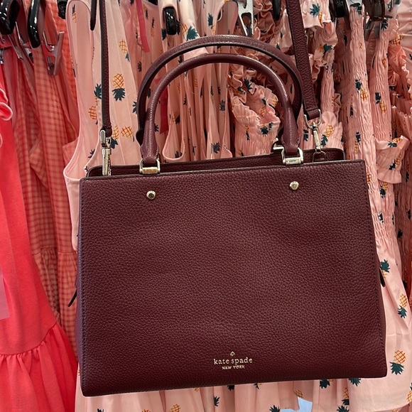 Kate Spade Leila Medium Triple Compartment Satchel 
Sherrywood - Picture 10 of 16